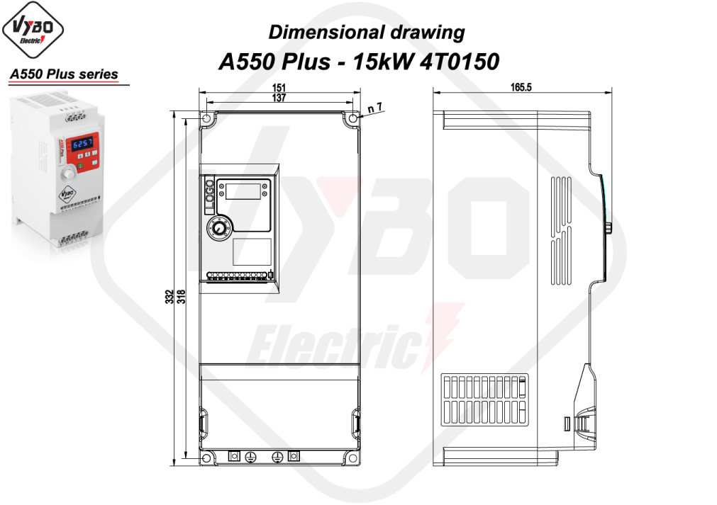 dimensional drawing A550 Plus 4T0150